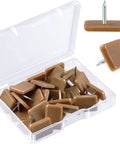30 Pieces Tack-In Drawer Glides For Dresser Repair, durable hard plastic cushions in storage box, close-up view