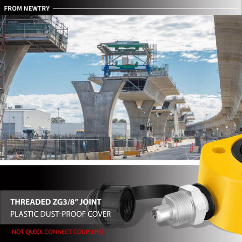 Hydraulic Ram Jack 30T Hydraulic Cylinder Low Profile Ram Jack Multi-Section 2.13” Stroke shown near bridge construction