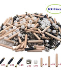 Effortless furniture assembly with a 300-piece 3-in-1 connecting hardware set including cam locks, wood dowels and nuts