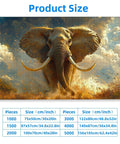 3000 Piece Elephant Jigsaw Puzzle For Adults With Storage Box And HD Poster, size chart and majestic elephant design