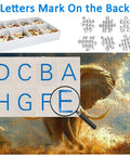 Diagram showing letters on the back of 3000 Piece Elephant Jigsaw Puzzle For Adults With Storage Box And HD Poster, Wooden Puzzle