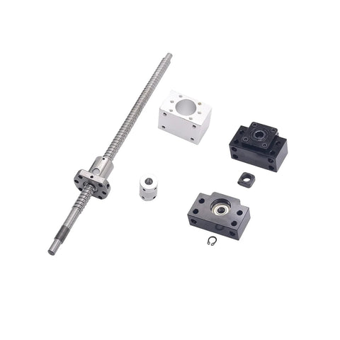 High Precision 300mm Ball Screw System With 12mm Diameter 4mm Lead End Processing Metal Ball Nut BK10 And BF10 End Supports And Coupler
