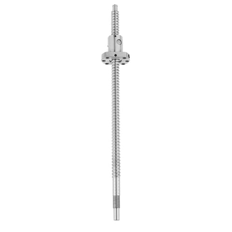 300mm Rolled Ballscrew Ball Nut Anti-Backlash For Precision CNC Linear Motion, durable silver finish, full view
