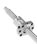 300mm Rolled Ballscrew Ball Nut Anti-Backlash For Precision CNC Linear Motion, durable silver finish, close-up view.