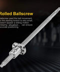300mm Rolled Ballscrew Ball Nut Anti-Backlash For Precision CNC Linear Motion with Durable Silver Finish