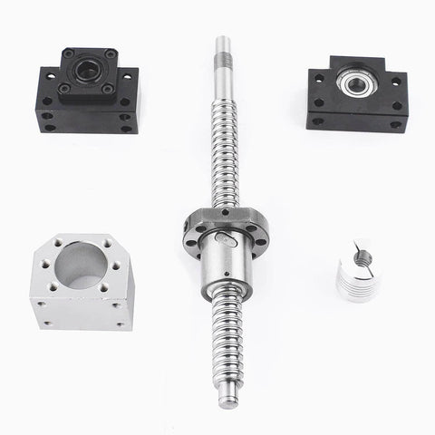 300mm SFU1605 Ball Screw Kit with Metal Ball Nut, Ball Nut Housing, BK BF End Supports, and Coupler, CNC Parts