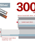 Diagram of Full Extension Ball Bearing Drawer Runners 300 Mm With Automatic Soft Closing Mechanism Side Mounted Cushioning, 35 Kg Load
