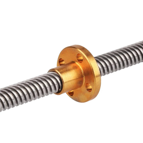 300mm T8 Lead Screw Nut Set With 8mm Diameter Lead Screw 2 KP08 Pillow Bearing Blocks And 8x8mm Coupler For 3D Printers CNC Machines And DIY Projects Brass Nut With Four Mounting Holes For Smooth Linear Motion