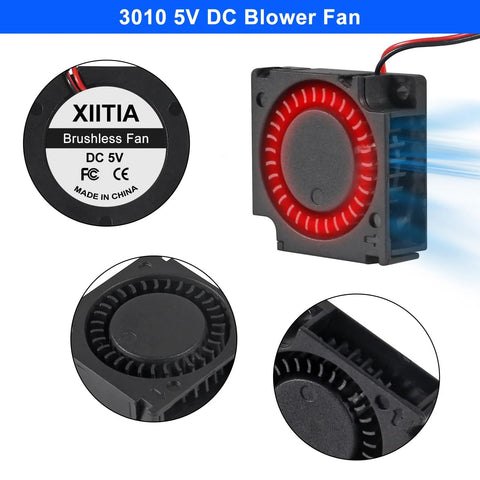 6 Pack 3010 30x30x10mm Brushless DC Cooling Fans with sleeve bearings for electronics enclosures, shown in close-up view.