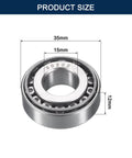 2 Pack 30202 Tapered Roller Bearing Cone and Cup Set, 15mm Bore 35mm OD 12mm Cup Width, Chrome Steel Wheel Bearings, ABEC-3