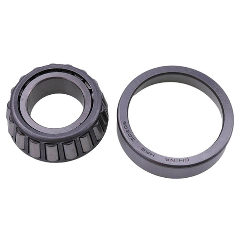 30205 Tapered Roller Bearing,25x52x16.25mm in steel, disassembled side view of cone and cup.