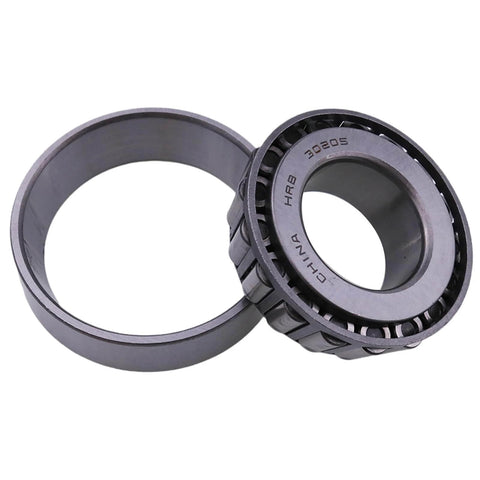 30205 Tapered Roller Bearing,25x52x16.25mm in steel, showing side view and detached outer ring.