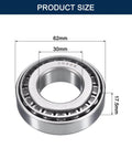 2 Pack 30206 Tapered Roller Bearing Cone and Cup Set, 30mm Bore 62mm OD 17.5mm Cup Width, Chrome Steel Wheel Bearings, ABEC-3 front view