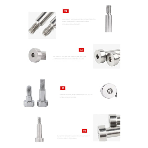 SCXCLY 30-piece hex socket shoulder bolt set, 6mm x 15mm, M5 thread, 304 stainless steel, silvery finish, Amazon
