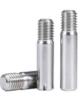 304 Stainless Steel Male To Female Threaded Locating Pins 5 To 50mm M2 To M10, close-up view of three steel pins with threaded ends