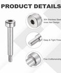 16 Pcs 304 Stainless Steel Shoulder Bolts With Hex Socket, 4mm Shoulder Dia, 20mm Shoulder Length, M3x0.5 Thread, heavy duty