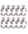 One Inch Hose Clamp Set, Ten Pack Adjustable From Four Fifths Of An Inch To One And A Half Inches, Easy Turn Thumb Screw, 304 Stainless Steel Hose Clamps For Automotive And Mechanical Applications