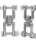 Two 304 stainless steel anchor swivel shackles with rotating ring connectors for boat/yacht anchoring