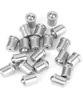 20pcs 4x5mm 304 Stainless Steel Ball Plunger Set, Spring Loaded Smooth Ball Detent Screws displayed in a pile