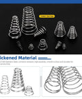 123-Piece Tower Conical Spring Set With 10 Sizes Go-To, 0.3, 0.5, 0.7, 0.8 and 1mm Tapered Compression Springs for Home Repair, DIY Fixes