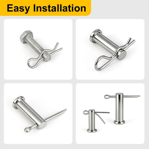 All Purpose Cotter Pin Kit With 283 Pcs In 304 Stainless Steel 16 Sizes Of Straight Pins And 129 R Clips, easy installation view