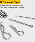 All Purpose Cotter Pin Kit With 283 Pcs In 304 Stainless Steel 16 Sizes Of Straight Pins And 129 R Clips For Automotive