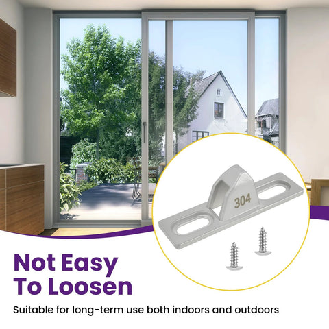 Sliding Door Keeper Set 2 Pcs 304 Stainless Steel Glass Door Lock With Mounting Screws Latch Replacement Hardware