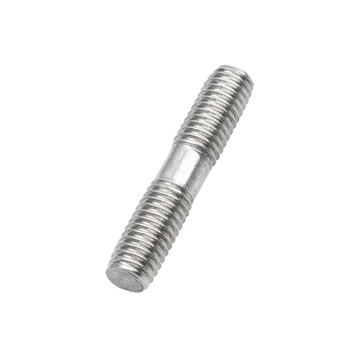 304 Stainless Steel Double End Threaded Studs M8x40 With Nuts, close-up of one stud