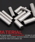 Stainless Steel Pro Grade Dowel Pin Set 120 Pcs With 12 Sizes M6 M8 M10 And 20 25 30 35mm Lengths 304 Rust Resistant Shelf Support Pins