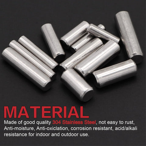 Stainless Steel Pro Grade Dowel Pin Set 120 Pcs With 12 Sizes M6 M8 M10 And 20 25 30 35mm Lengths 304 Rust Resistant Shelf Support Pins
