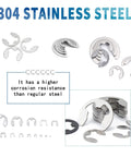 Premium E Clip Retaining Ring Set In 304 Stainless Steel For Cars Engines And Machinery, 13 Sizes From M1.2 To M15