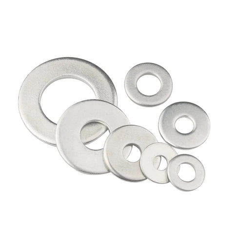 M5 x 10mm OD stainless steel flat washers, 18-8 (304), 100-pack