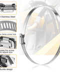 Pack Of 6 Adjustable 6 Inch Hose Clamps In 304 Stainless Steel With Worm Gear Mechanism showing features and usage