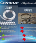 Comparison of 304 Stainless Steel Hose Clamp Assortment Kit With 12 Ft Metal Strap And 8 Stronger Fasteners vs others.