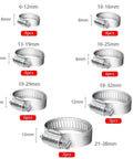 40 Pcs Hose Clamp Set With Seven Size Ranges Adjustable Pipe Tube Clamps Made From Premium 304 Stainless Steel shown in various sizes.