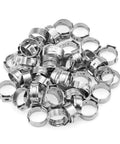 50 Pieces 12.8 To 15.3 Mm 304 Stainless Steel Single Ear Hose Clamps Set For Plumbing Automotive And Industrial Use Packed