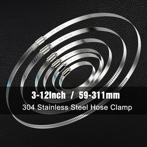 4 Pack 3 Inch Hose Clamps 304 Stainless Steel Worm Gear Adjustable Duct Clamps 2.4 To 3.2 Inch Diameter For Dryer Vent