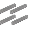 Key Stock Set Of 4, 304 Stainless Steel Key Stock, Round Ended, Pro Grade 36mm By 5mm By 5mm, Corrosion Resistant, Silver Tone