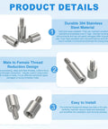 Reducing Standoff Screws M5x10mm to M6x12mm, 304 Stainless Steel, 6 Pack, for PCB and Motherboard Spacers, product details image