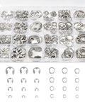 312 Piece Retaining Ring Kit With E Clips And External C Clips In 304 Stainless Steel, assorted sizes in a clear storage case for DIY repairs