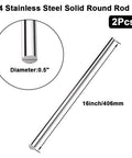 Heavy Duty 16 Inch 0.5 Inch Diameter 304 Stainless Steel Round Rod For DIY Metalworking And Craft Projects Solid Shaft Bar