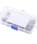 304 Grade Stainless Steel Screw And Nut Kit With 160 Pieces M2 M2.5 M3 M4 M5 Assortment in closed storage box