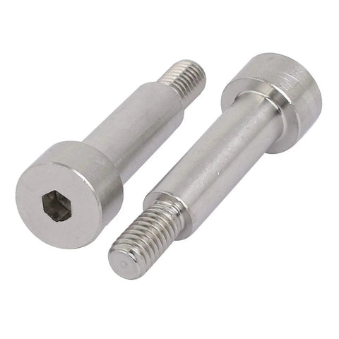304 Stainless Steel Hex Socket Shoulder Bolt With 8mm Shoulder Diameter And 25mm Shoulder Length M6 Thread 5 Pack Full Threaded Shaft