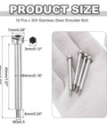 Industrial Grade Stainless Steel Shoulder Bolt Set 16 Pack 4mm Shoulder Diameter 40mm Length Size Chart