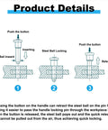Illustration of how the 1/2 Inch Diameter 304 Stainless Steel Quick Release Pin With 2 Inch Usable Length Push Button Ball Locking Pin functions.