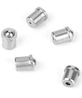5 pieces of 20pcs 4x5mm 304 Stainless Steel Ball Plunger Set, Spring Loaded Smooth Ball Detent Screws laying on a white background.