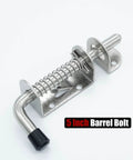 Spring Loaded Latch Pin 304 Stainless Steel Barrel Bolt Thickened 2mm Door Lock 5 Inch Brushed Finish, shown side view