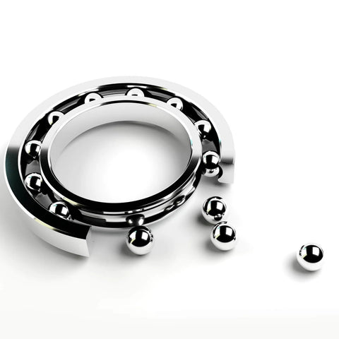 20mm Stainless Steel Bearing Balls G100 Precision, 5 Pack, 304 Grade Stainless Steel With Pro Grade Corrosion Resistance And Smooth Finish For Bearings, Linear Slides, And Mechanical Assemblies Uxcell displayed with a bearing ring on white background.