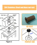 Diagram and image of 304 Stainless Steel Bearing Sleeve Replacement For Crathco 3220 Bubbler Jet Spray Systems non-rusting feature.