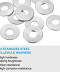 304 Stainless Steel Belleville Spring Washers M10x27 Conical Knurled Pack Of 10, lying flat with knurled edges visible, showing wear resistance features.